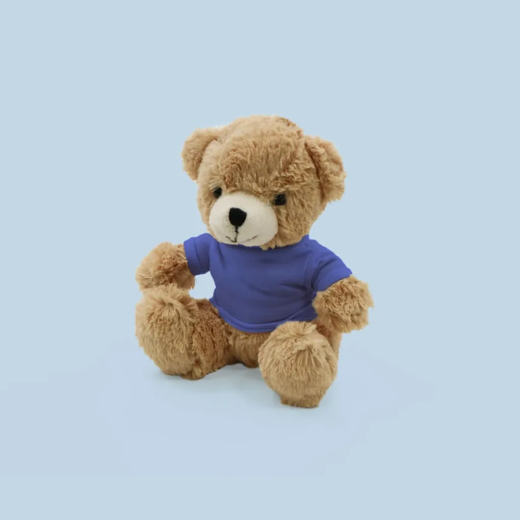 DAGO5001_Orsetto medio di peluche personalizzabile con tshirt blu retro